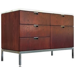 Credenza vintage restaurata in marmo di Carrara e palissandro Florence Knoll