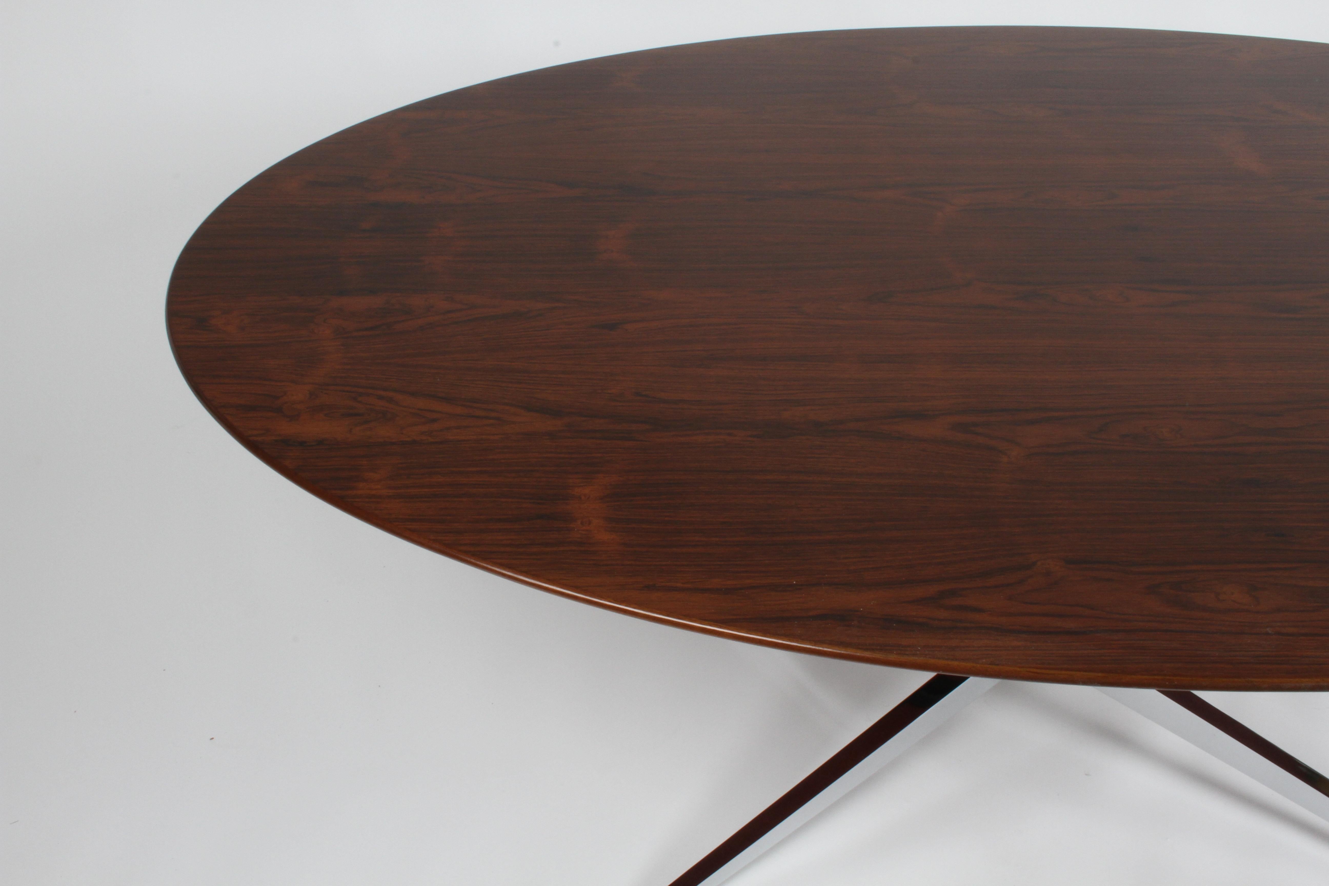Restored Vintage Florence Knoll Oval Top Rosewood Dining or Conference Table For Sale 3