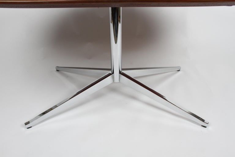 Chrome Restored Vintage Florence Knoll Oval Top Rosewood Dining or Conference Table For Sale