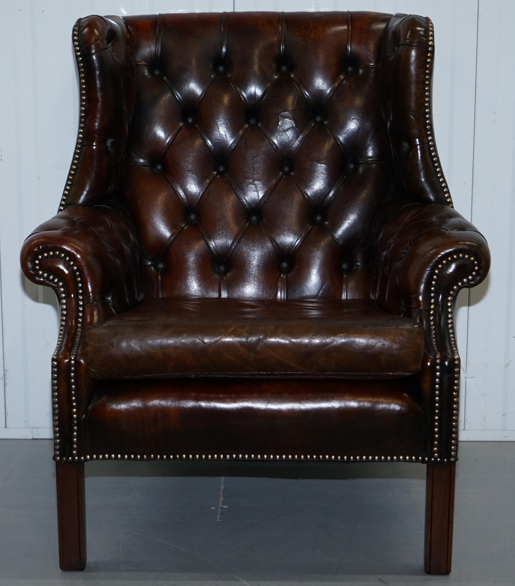 wingback armchair and footstool