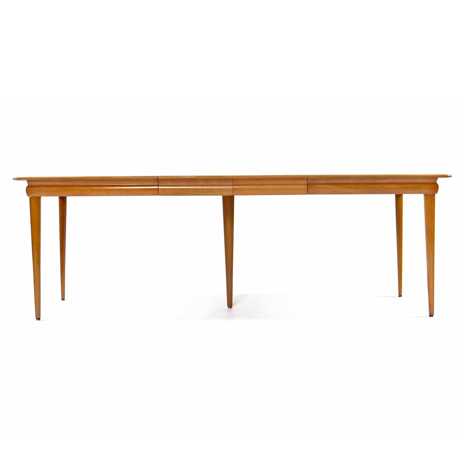 Mid-Century Modern Restored Vintage Heywood Wakefield Dining Table with Two Leaf Extensions