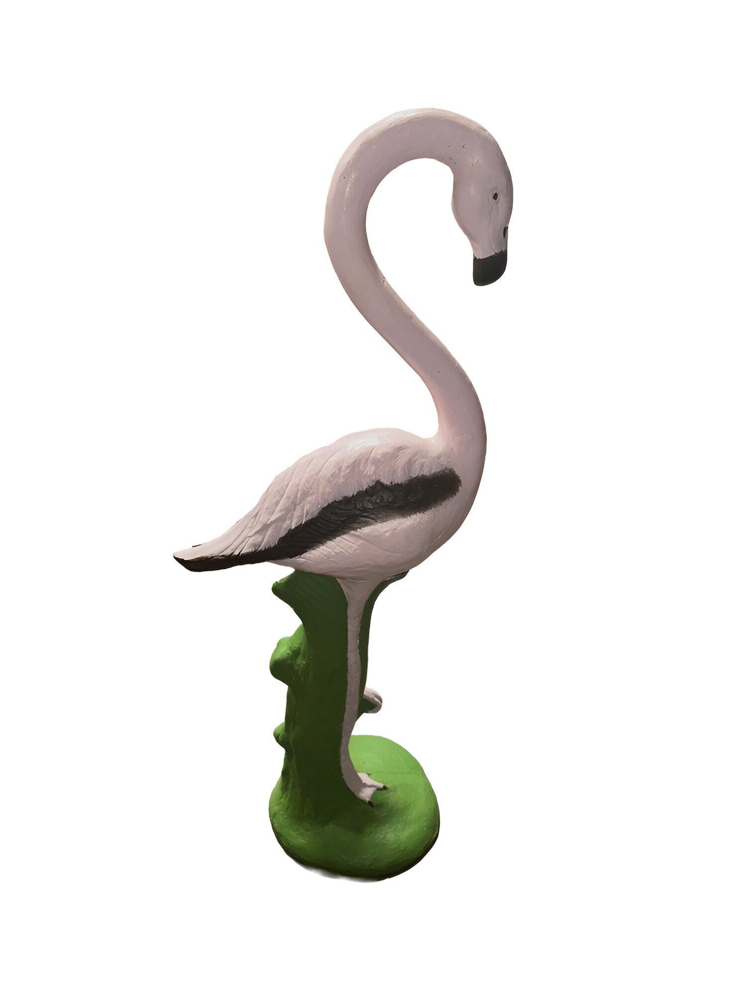 Statue di fenicotteri rosa restaurate a grandezza naturale - Coppia di dimensioni reali in vendita 1