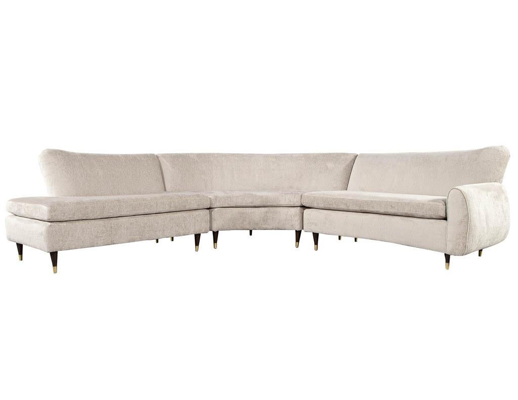 Restored Vintage Mid-Century Modern Sectional Sofa Set For Sale 5