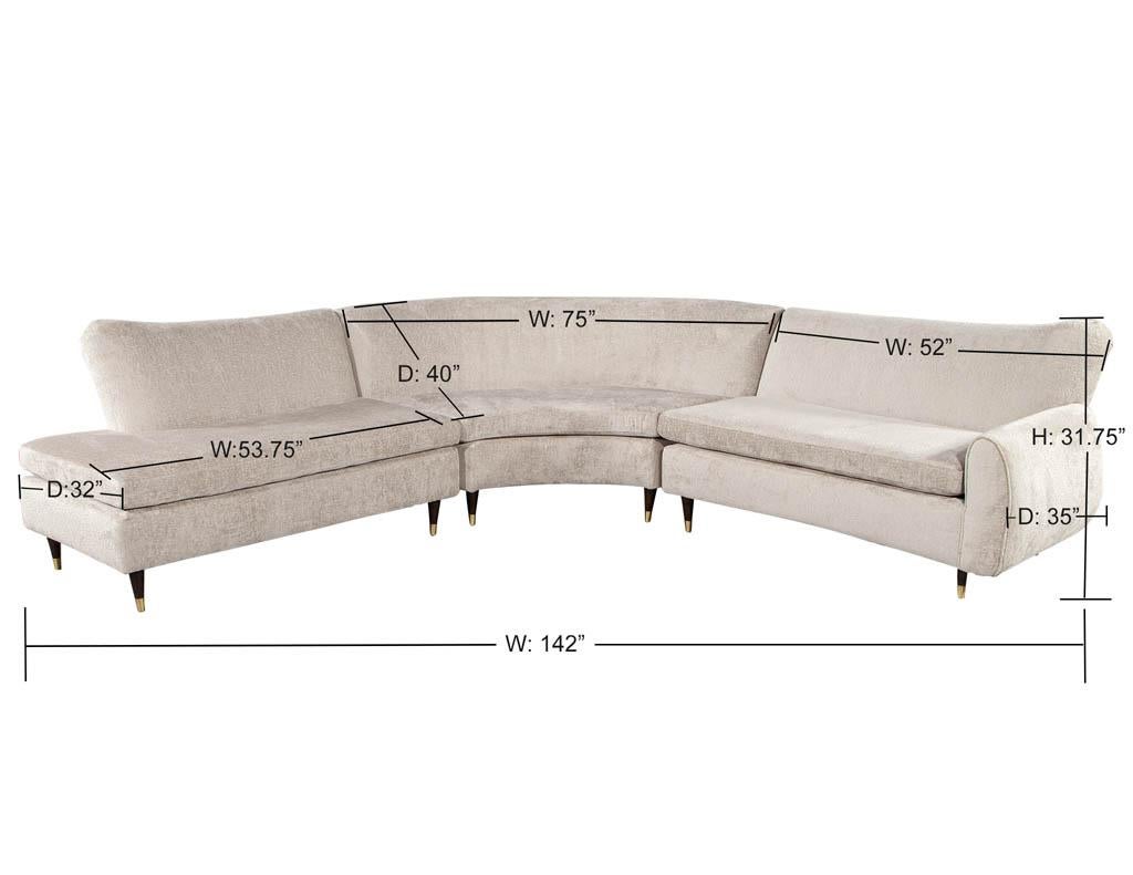 Restored Vintage Mid-Century Modern Sectional Sofa Set For Sale 14