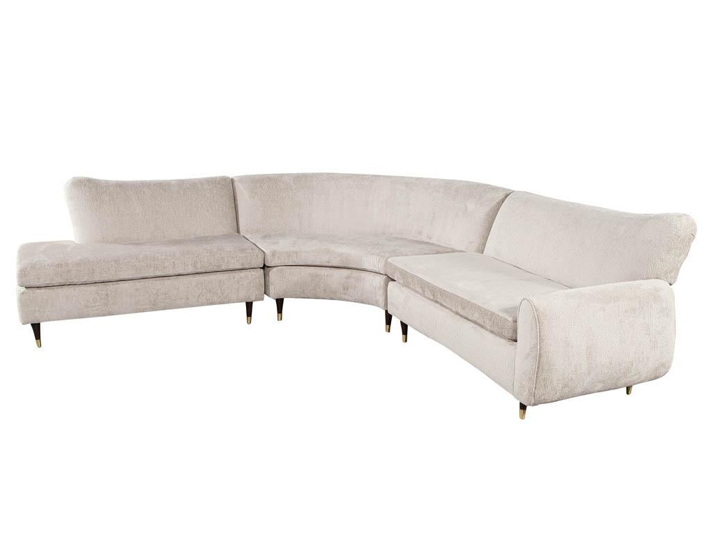 American Restored Vintage Mid-Century Modern Sectional Sofa Set For Sale