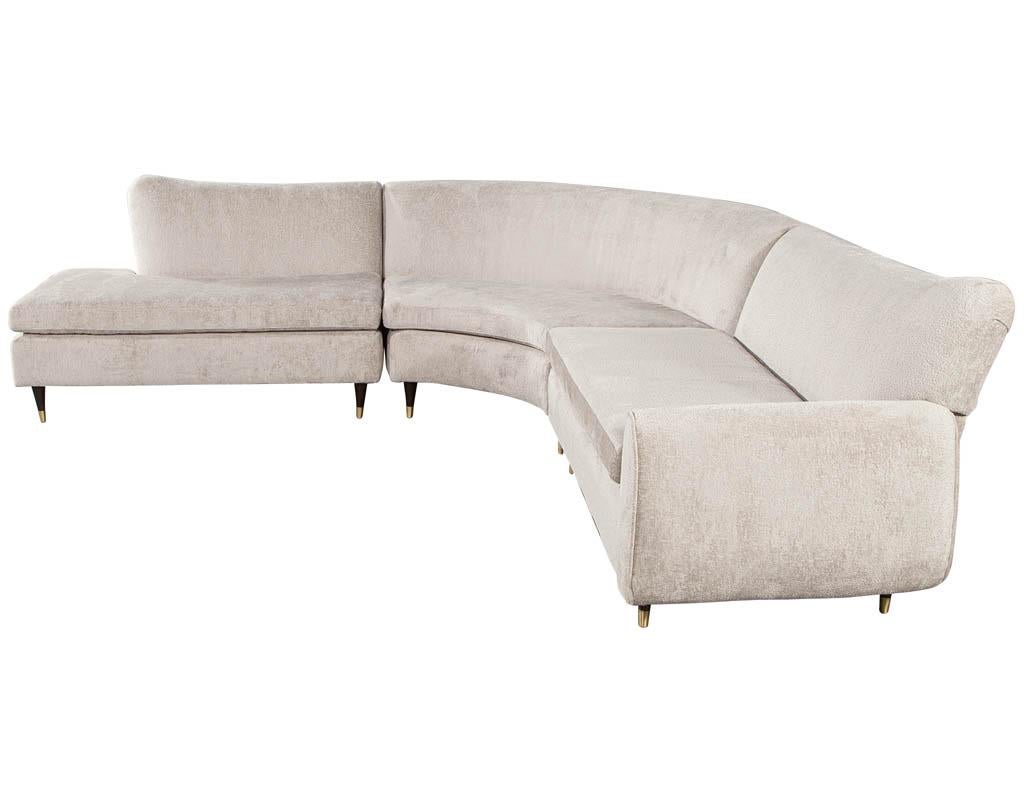 Metal Restored Vintage Mid-Century Modern Sectional Sofa Set For Sale