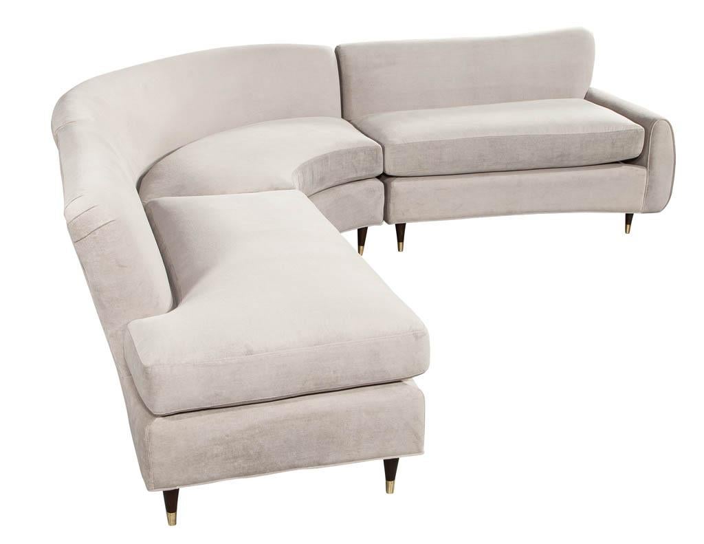 Late 20th Century Restored Vintage Mid-Century Modern Sectional Sofa Set