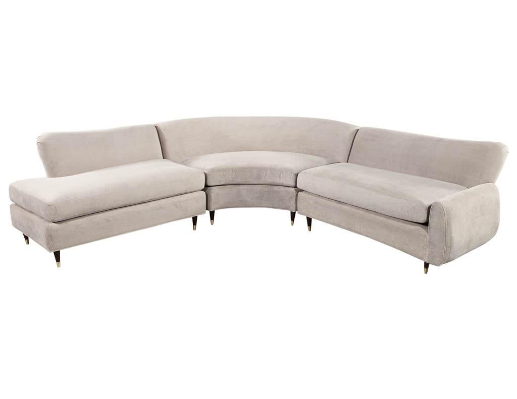 Metal Restored Vintage Mid-Century Modern Sectional Sofa Set