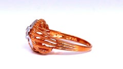 Restored Vintage Natural Diamond Petal Tulip Deco Ring .12ct 14kt gold*