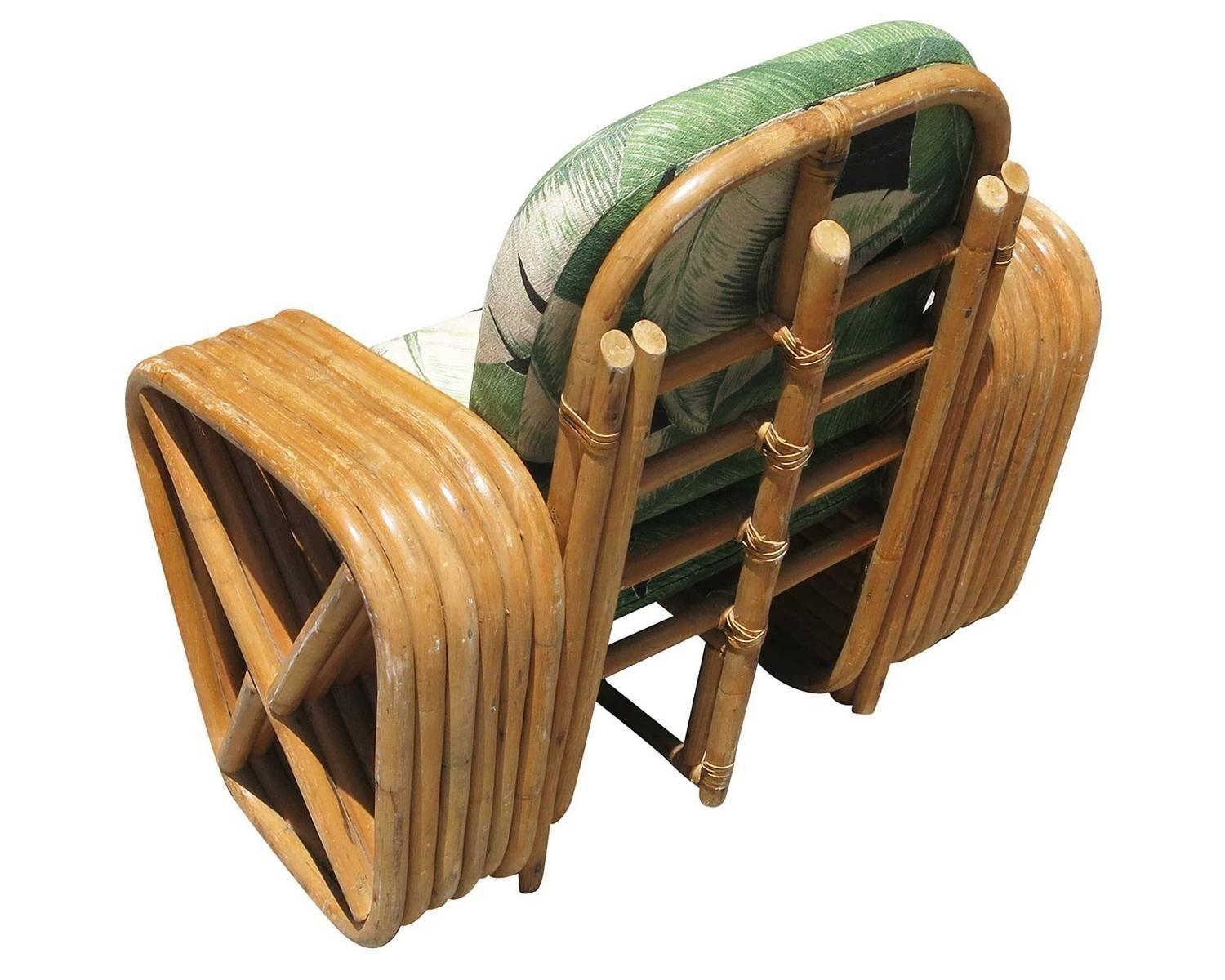 Restaurierter Vintage Paul Frankl-Rattan-Kinder-Loungesessel mit Brezel im Zustand „Hervorragend“ im Angebot in Van Nuys, CA