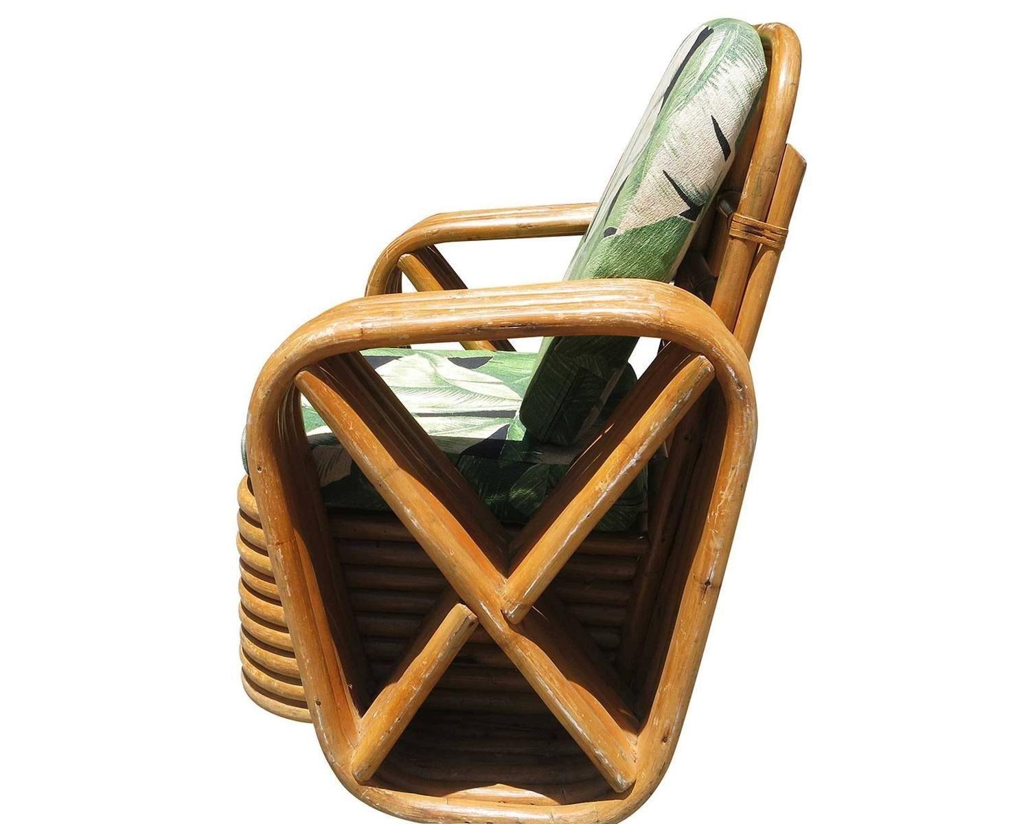 Restored Vintage Paul Frankl Pretzel Rattan Children's Lounge Chair 1