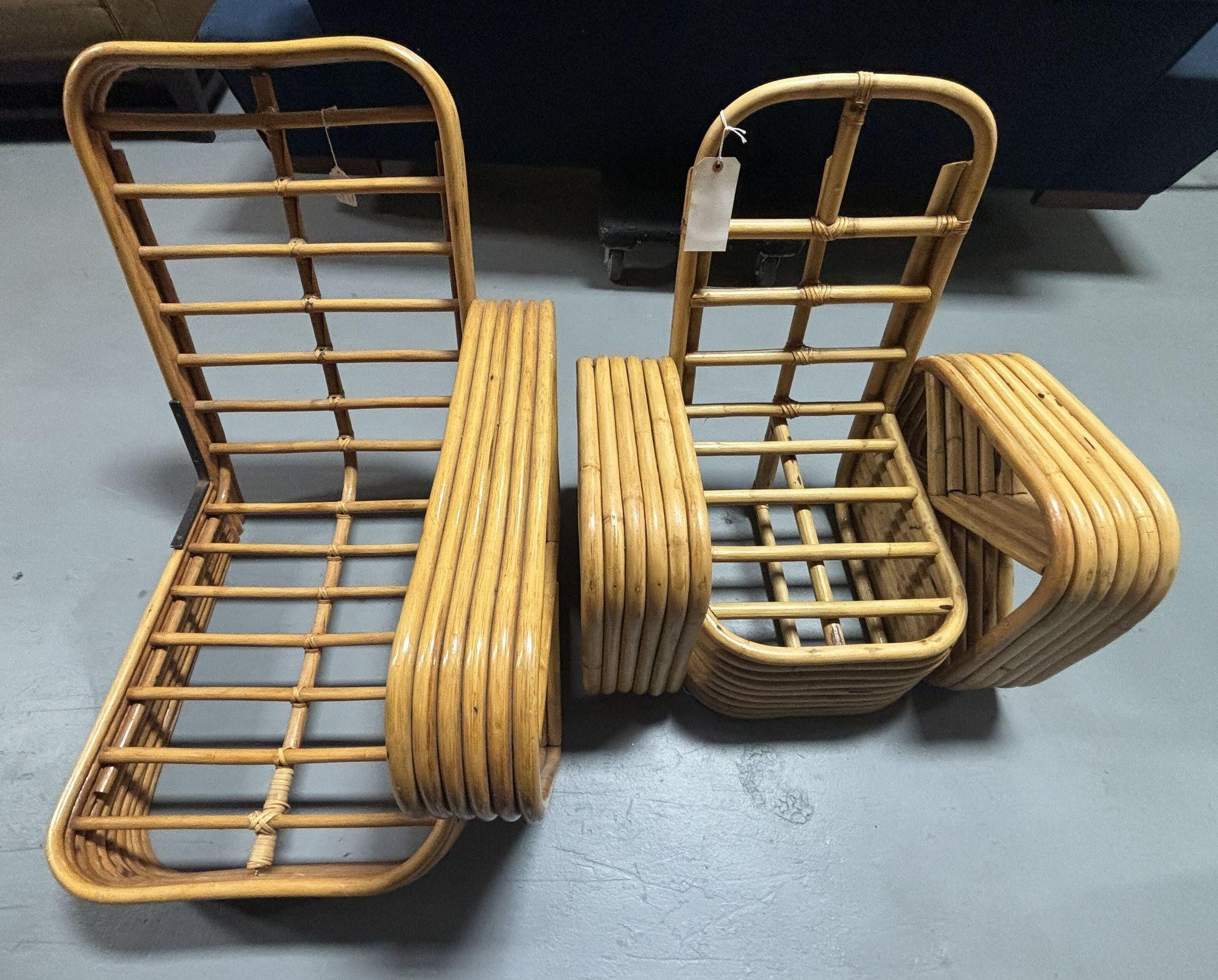 Restaurierter Vintage Paul Frankl-Rattan-Kinder-Loungesessel mit Brezel im Angebot 1