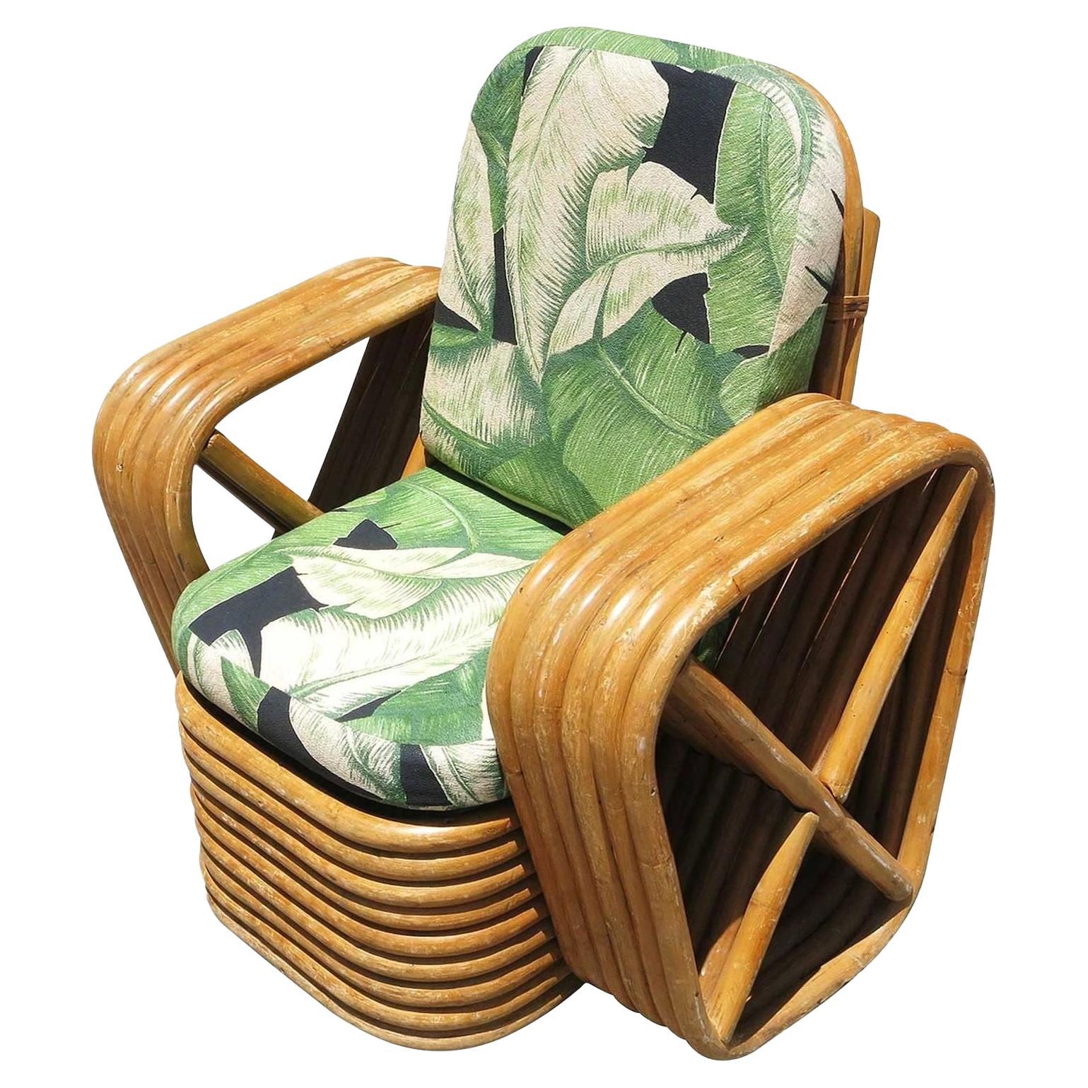 Restored Vintage Paul Frankl Pretzel Rattan Children's Lounge Chair