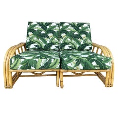 Restaurierte Vintage Paul Laszlo Rattan Drei Strang Sektional Settee Sofa