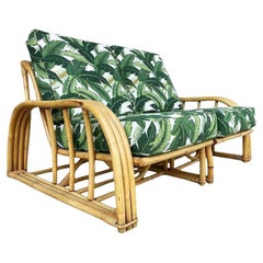 Restaurierte Vintage Paul Laszlo Rattan Drei Strang Sektional Settee Sofa