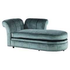 Restored Vintage Upholstered Chaise Lounge Daybed