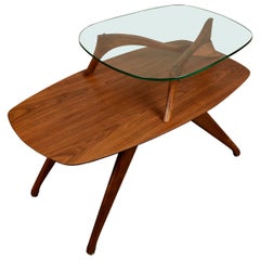 Restored Rectangular Two-Tier End Table