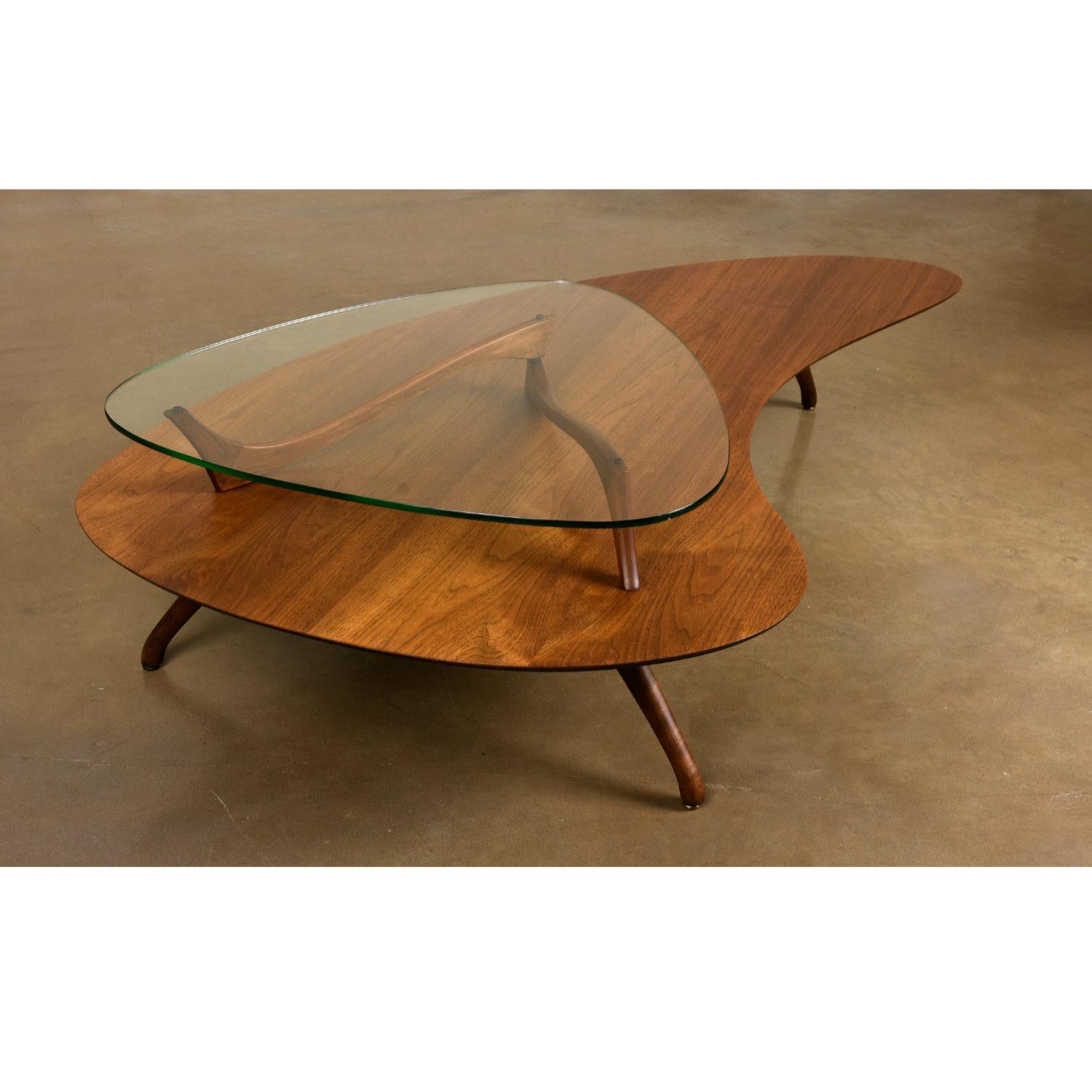 Restored Vladimir Kagan Style Two-Tier Amorphic Boomerang Coffee Table 4