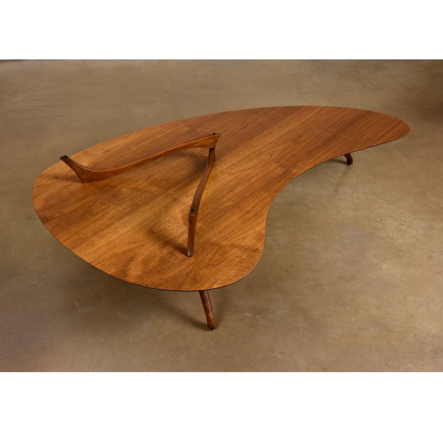 Mid-Century Modern Restored Vladimir Kagan Style Two-Tier Amorphic Boomerang Coffee Table