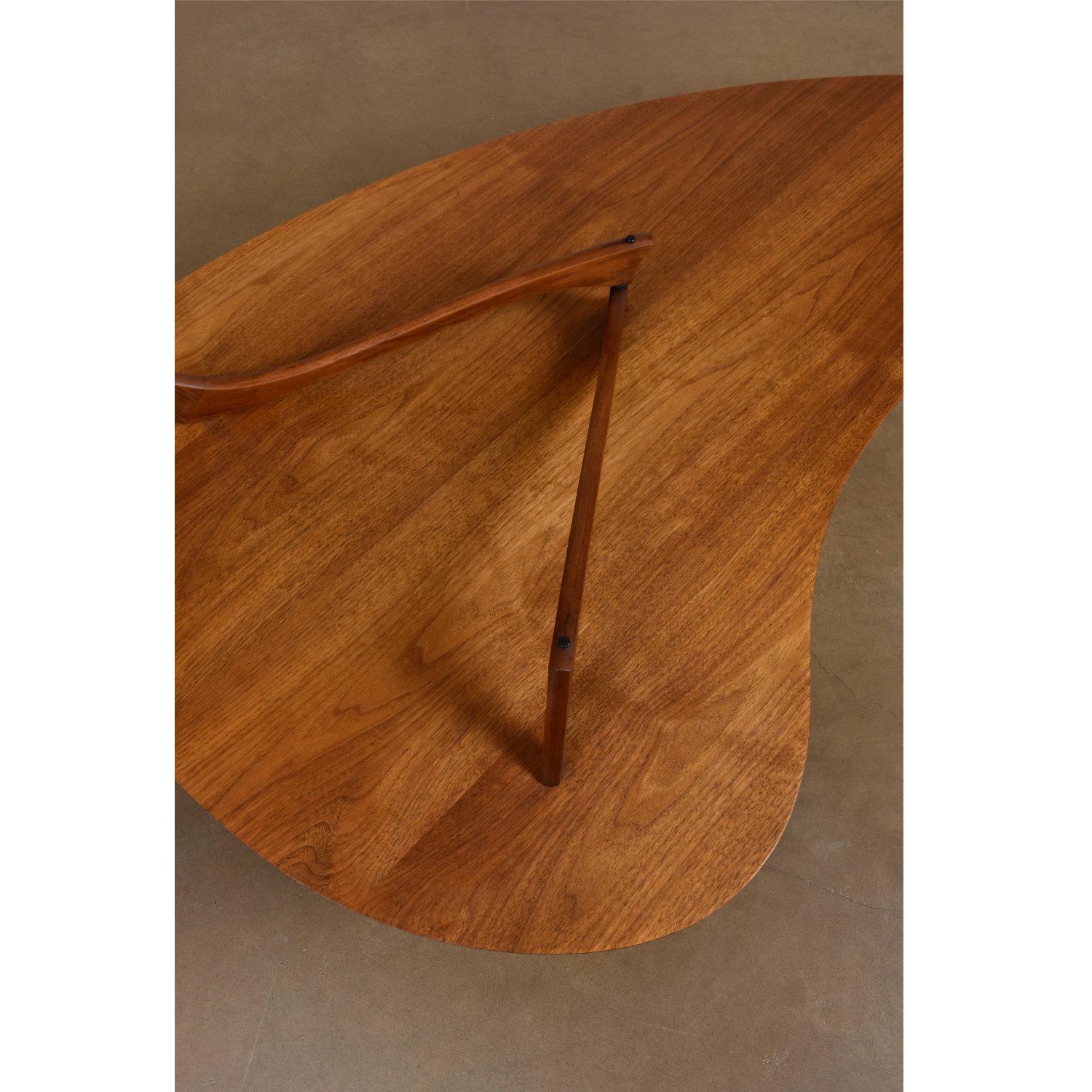 American Restored Vladimir Kagan Style Two-Tier Amorphic Boomerang Coffee Table