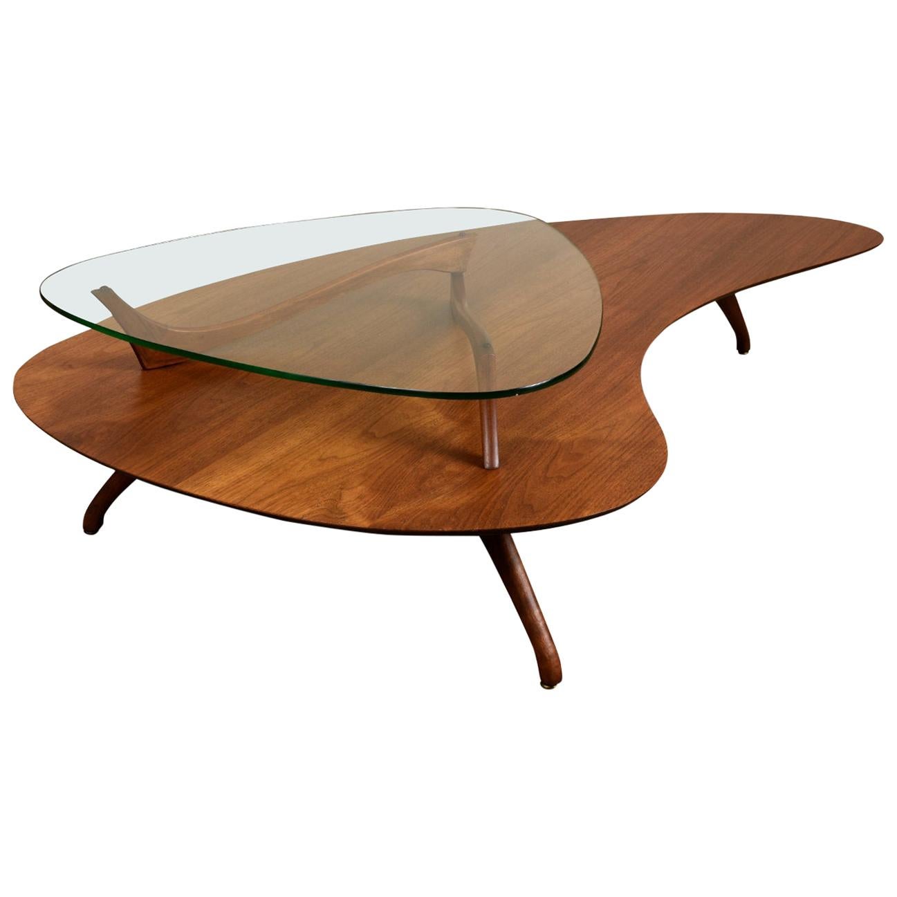 Restored Vladimir Kagan Style Two-Tier Amorphic Boomerang Coffee Table