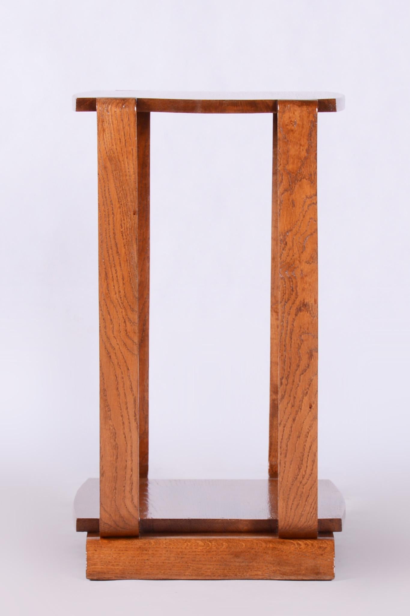Restored Walnut Art Deco Side Table Made in 1930s, France, Revived Polish For Sale 3