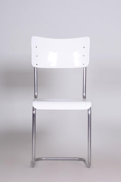 Sedia Bauhaus d'epoca bianca restaurata prodotta da Vichr & Spol, 1930-1939