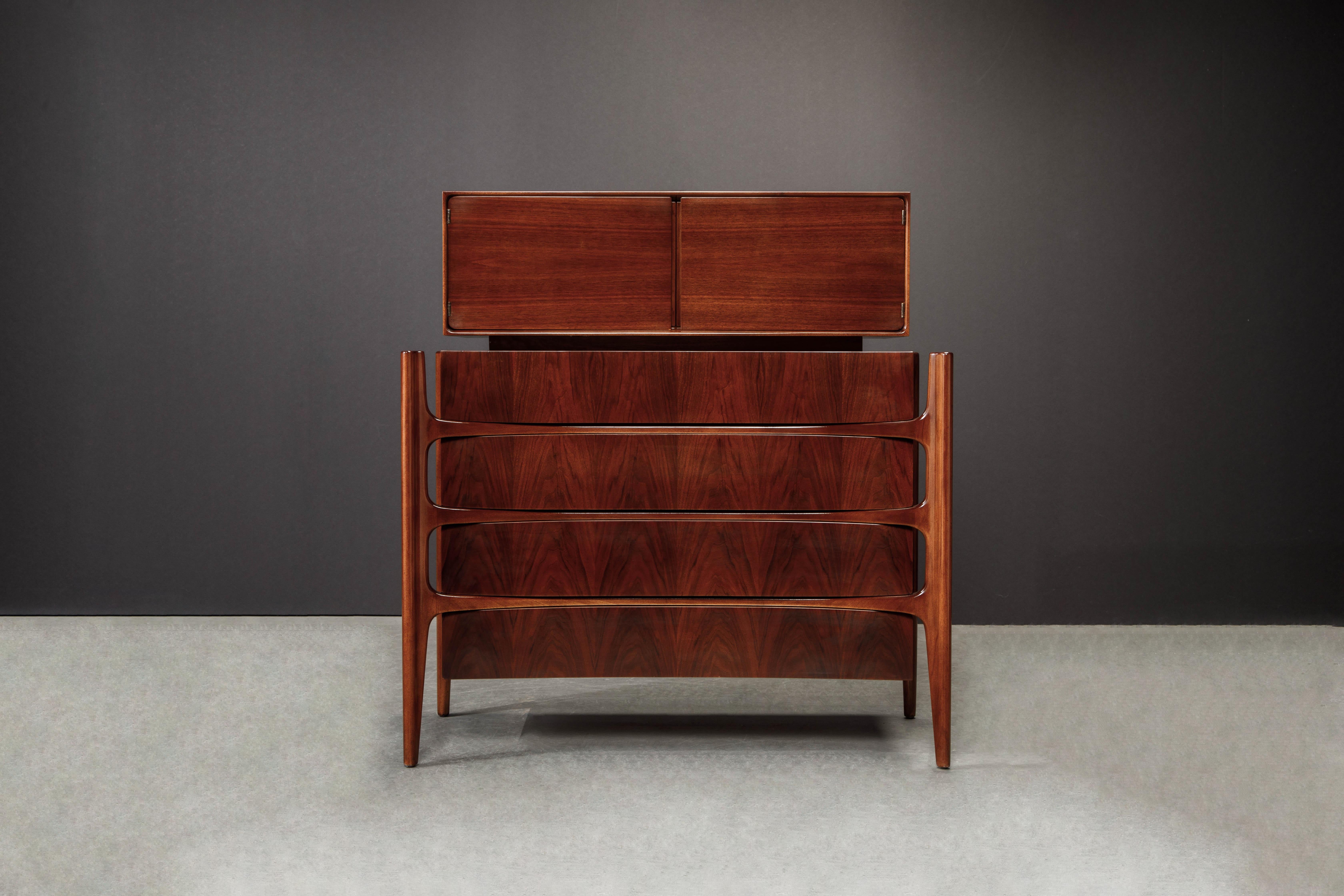 Lacquered Restored William Hinn Anthropomorphic Bedroom Set, 1950s Sweden, Signed