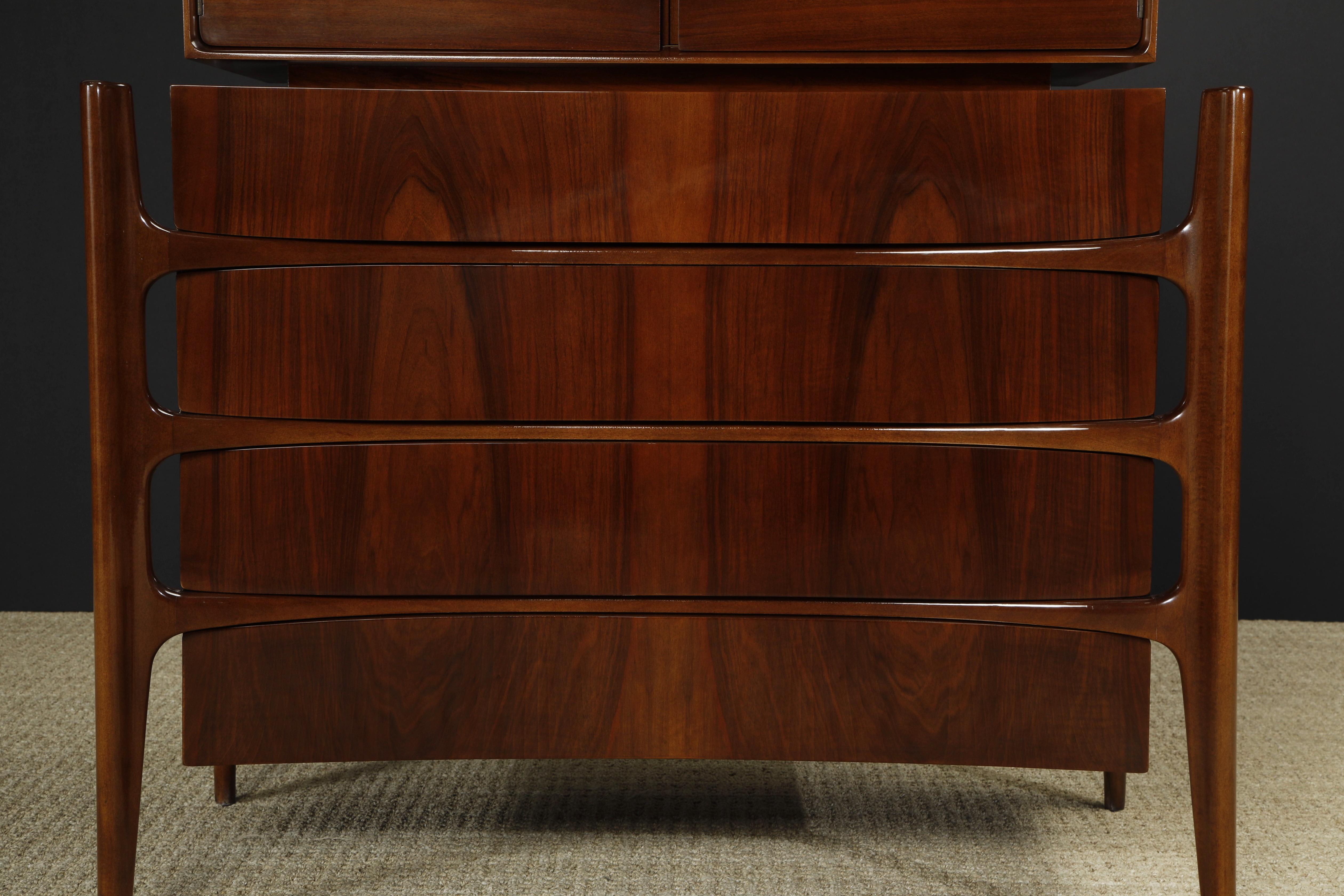 Restored William Hinn Anthropomorphic Highboy Dresser, 1950s Sweden, Signed  For Sale 9