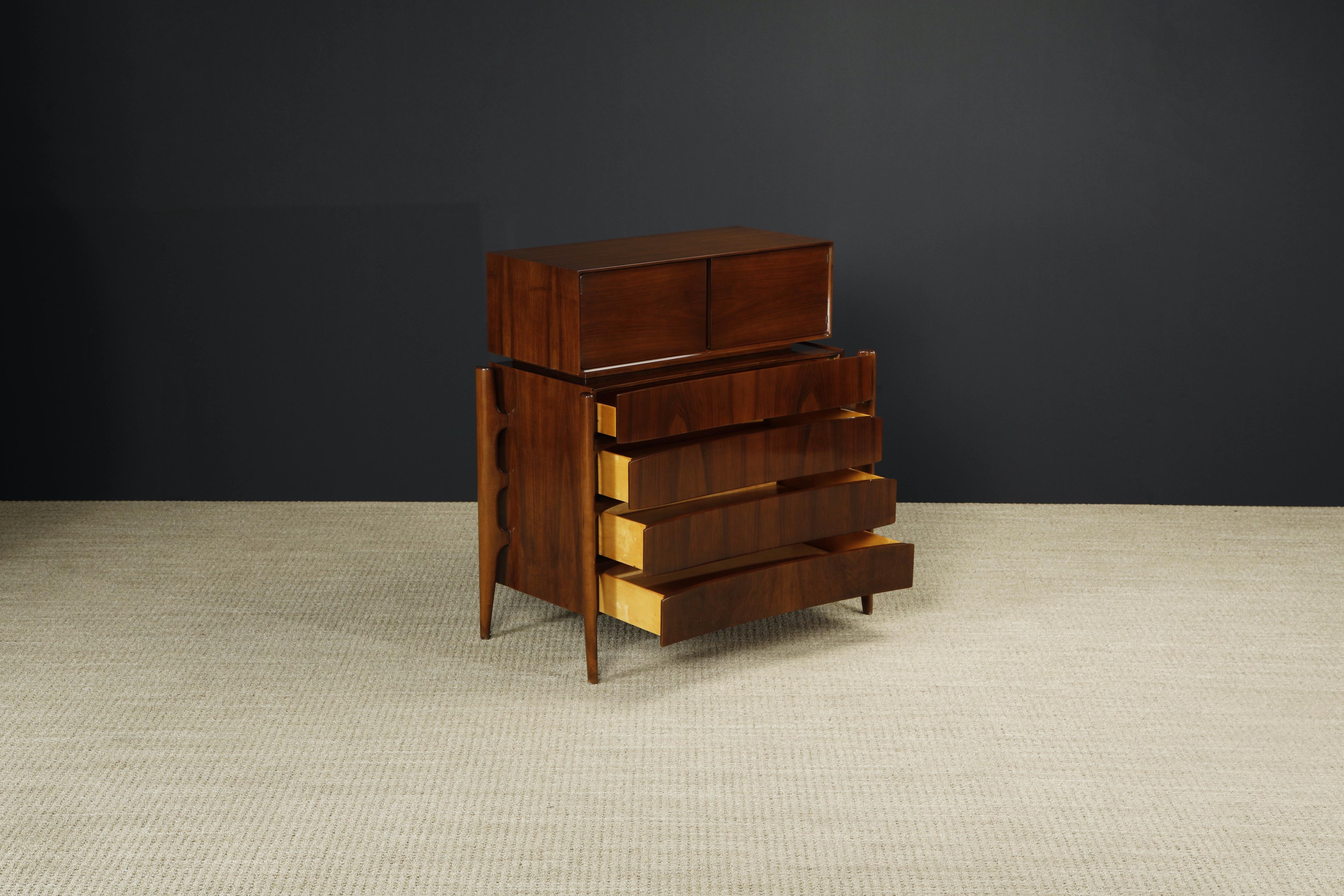 Mid-20th Century Restored William Hinn Anthropomorphic Highboy Dresser, 1950s Sweden, Signed  For Sale