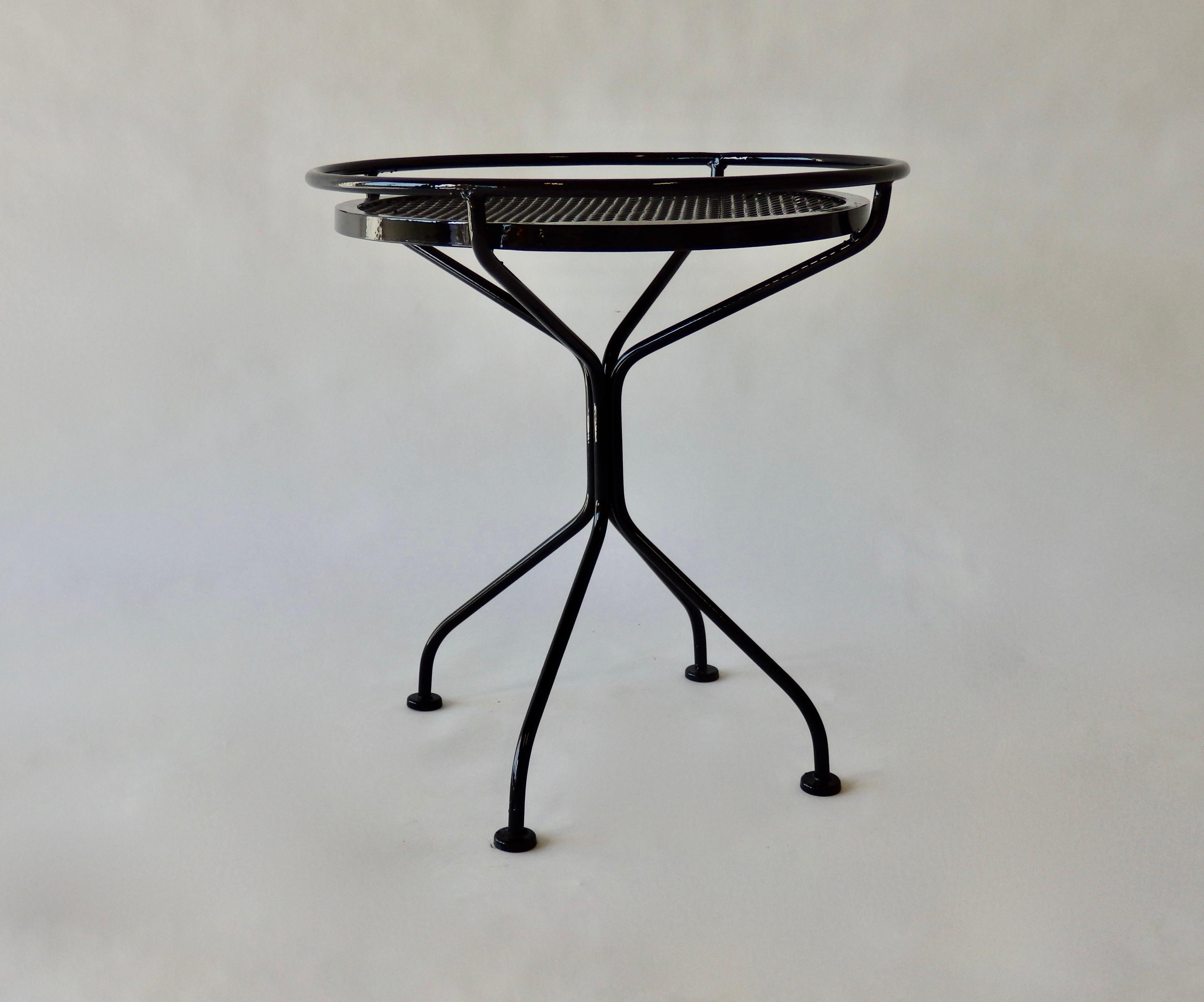 metal mesh patio side table