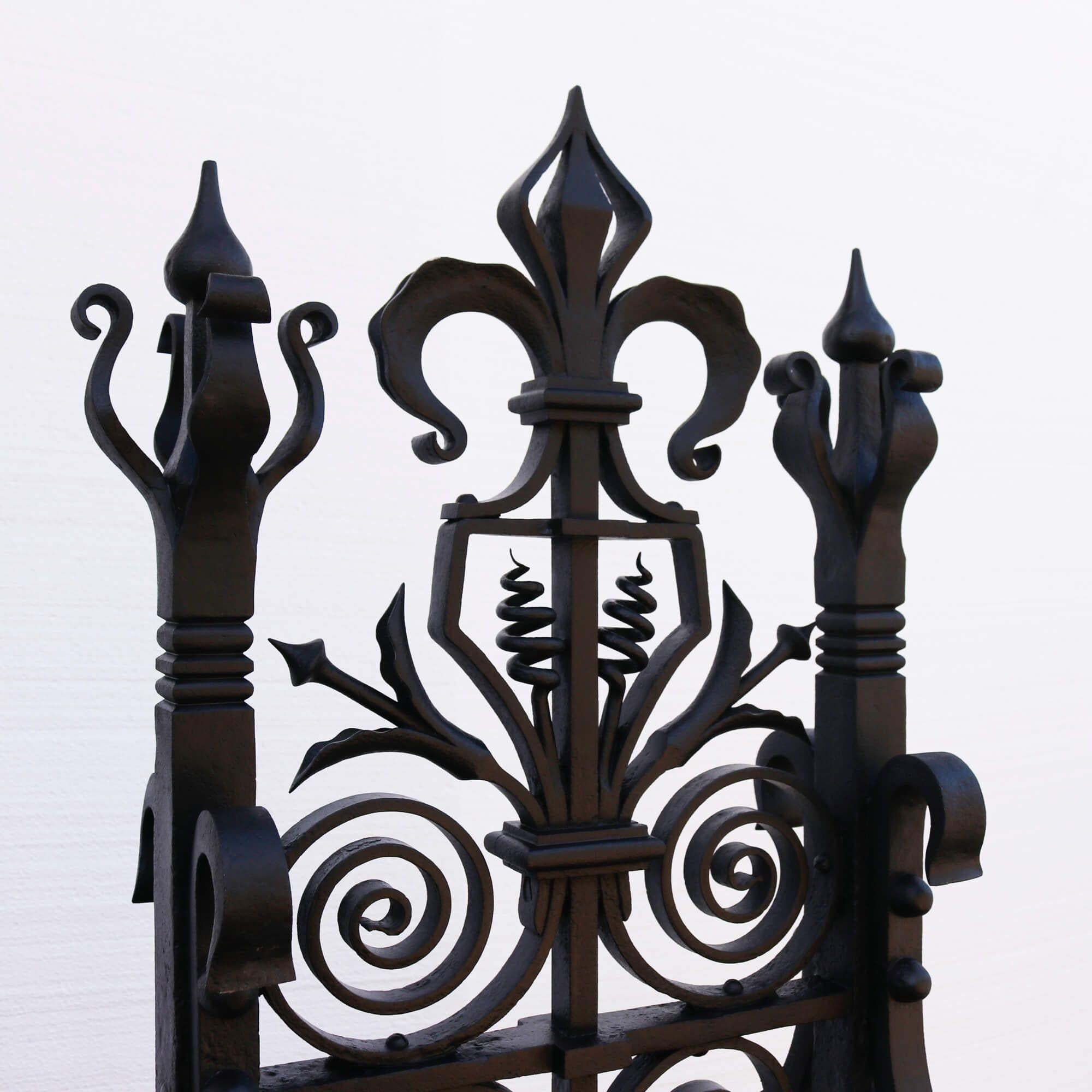 Restored Wrought Iron Driveway Gate & Posts 293.5 cm (9'6