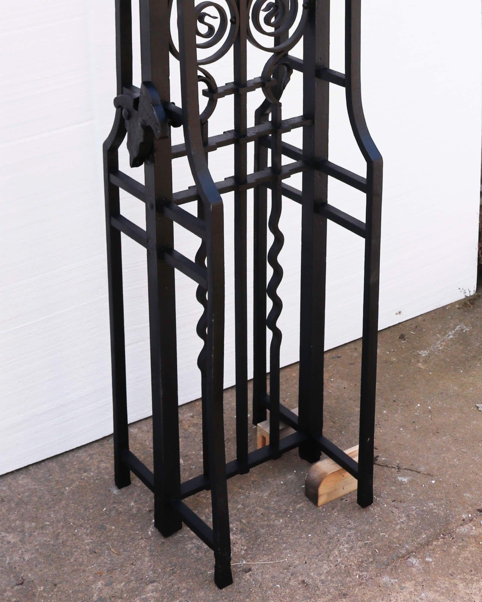 Restored Wrought Iron Driveway Gate & Posts 293.5 cm (9'6