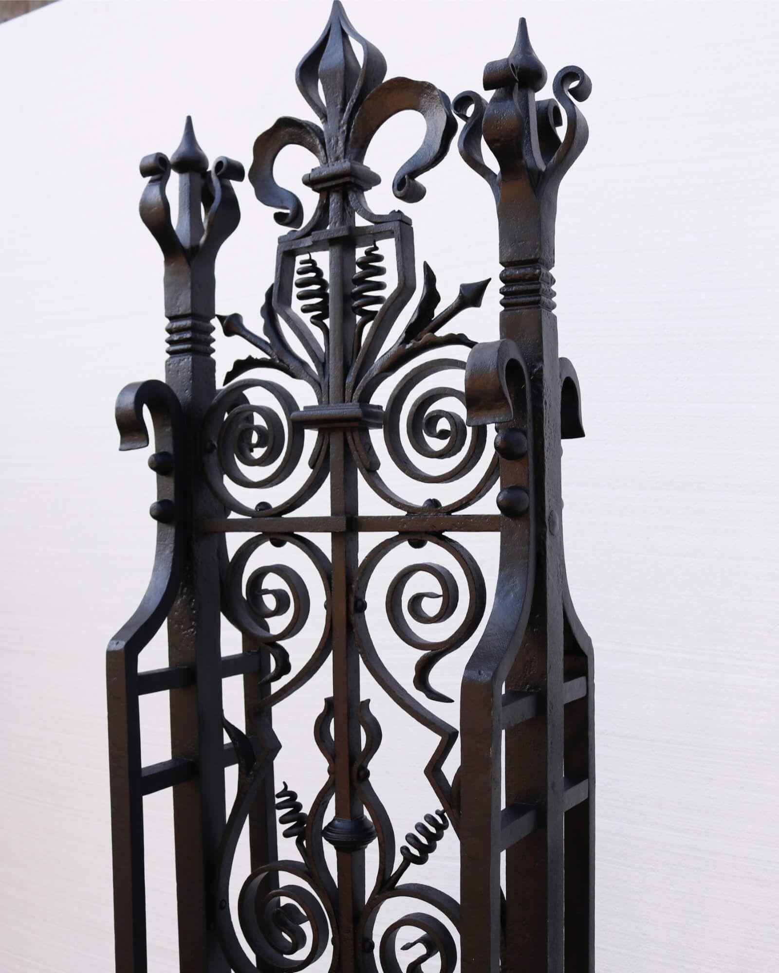 Restored Wrought Iron Driveway Gate & Posts 293.5 cm (9'6