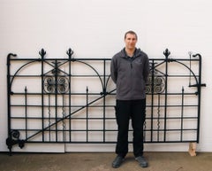 Restored Wrought Iron Driveway Gate & Posts 293.5 cm (9'6")