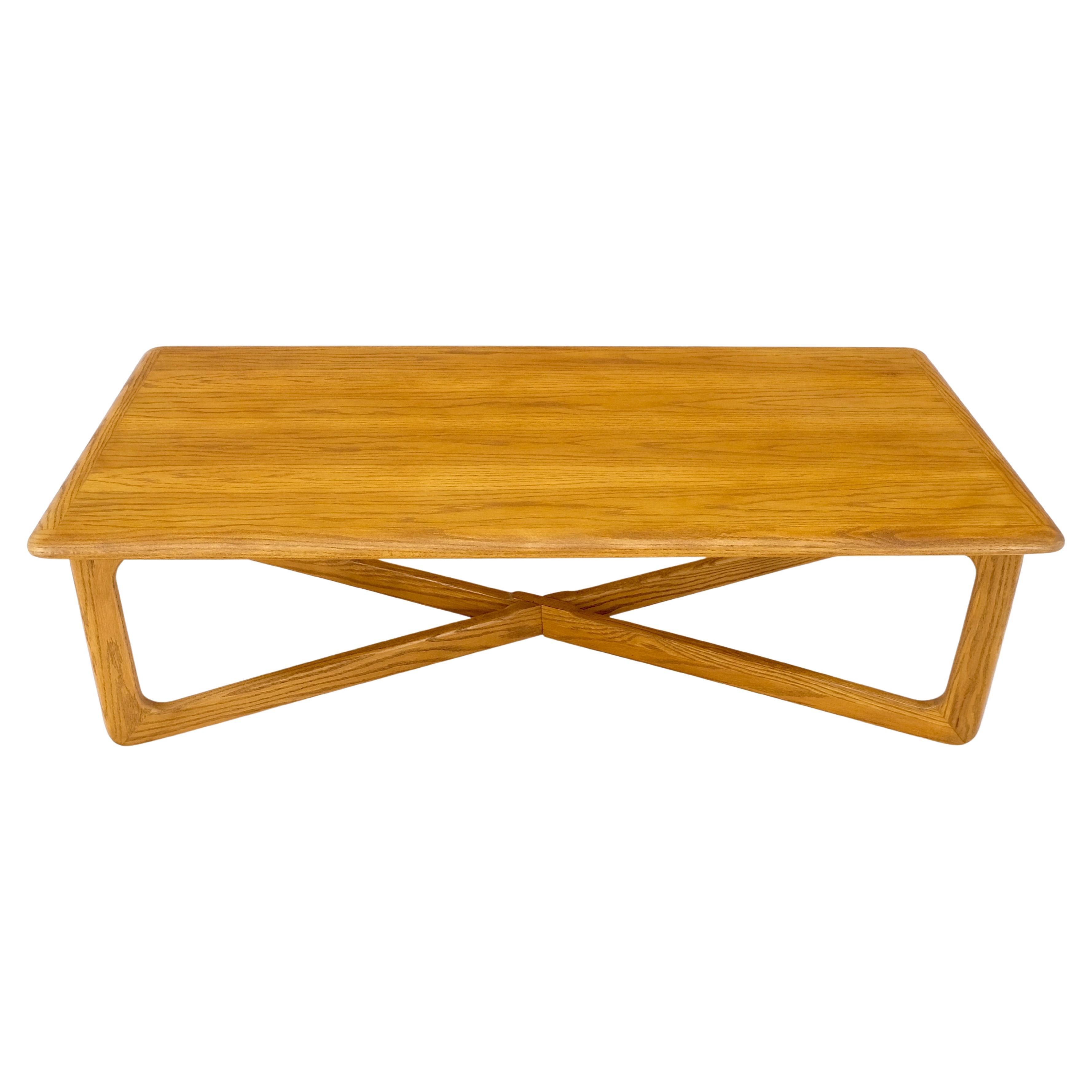 Restored x Base Rectangle Chestnut Coffee Table by Lane Mid-Century Modern Mint! For Sale