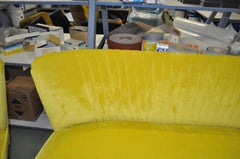 Restored Yellow Club Sofa, and chairs 1950s