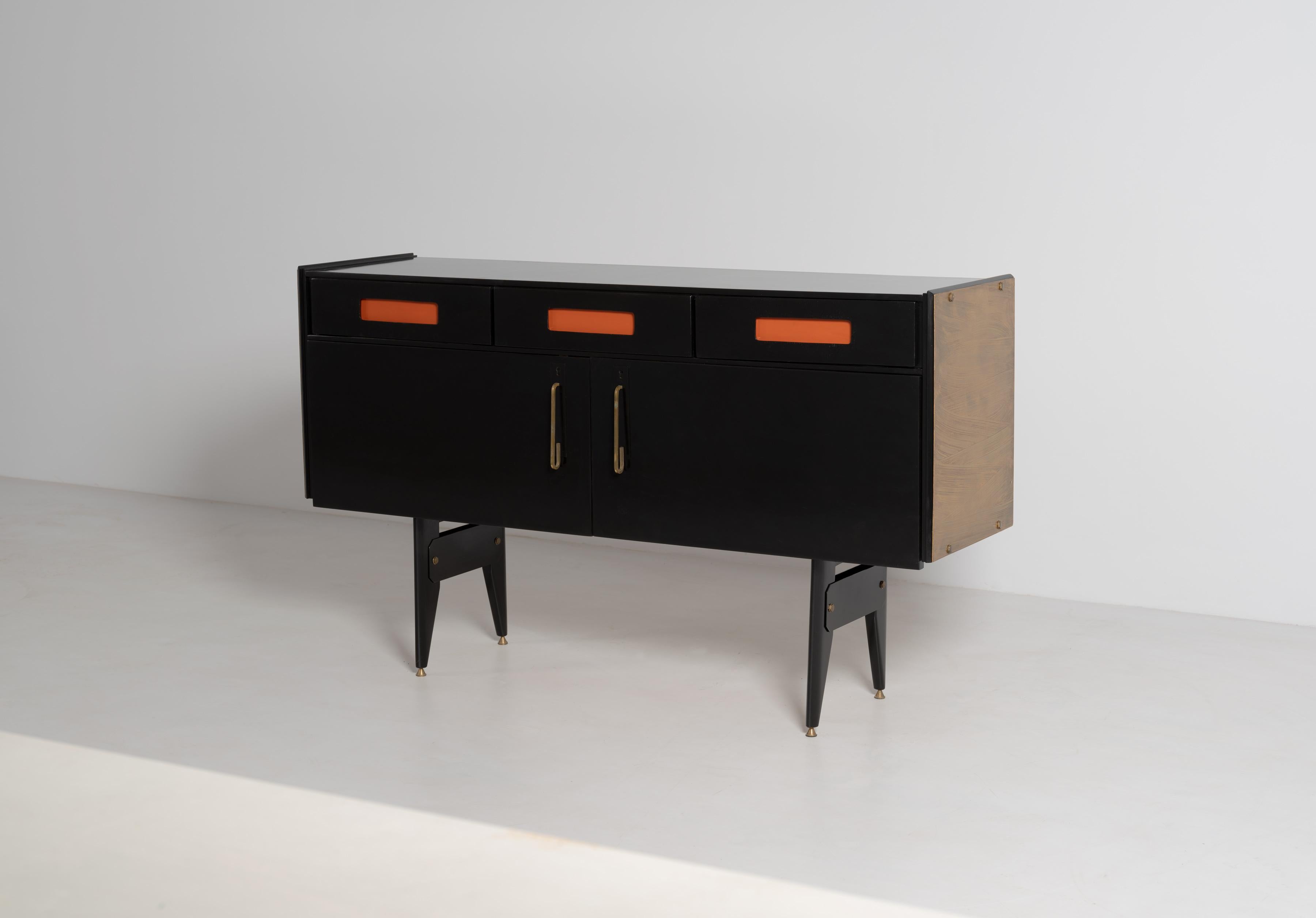 Mid-20th Century Restyled and Restored Midcentury Sideboard with Modern Italian Design For Sale