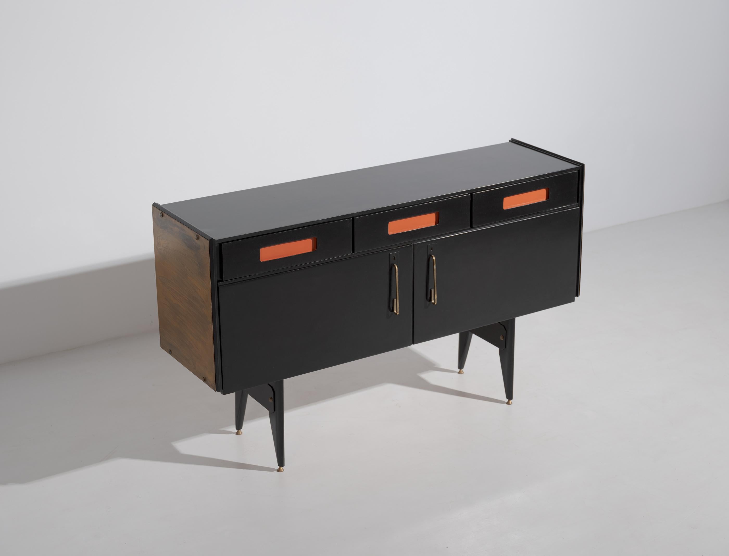 Restyled and Restored Midcentury Sideboard with Modern Italian Design For Sale 1