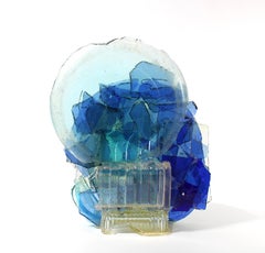 „Arctic“, Vintage-Glasskulptur, wiederverwertetes viktorianisches Glas, 15 x 12 x 6 Zoll.