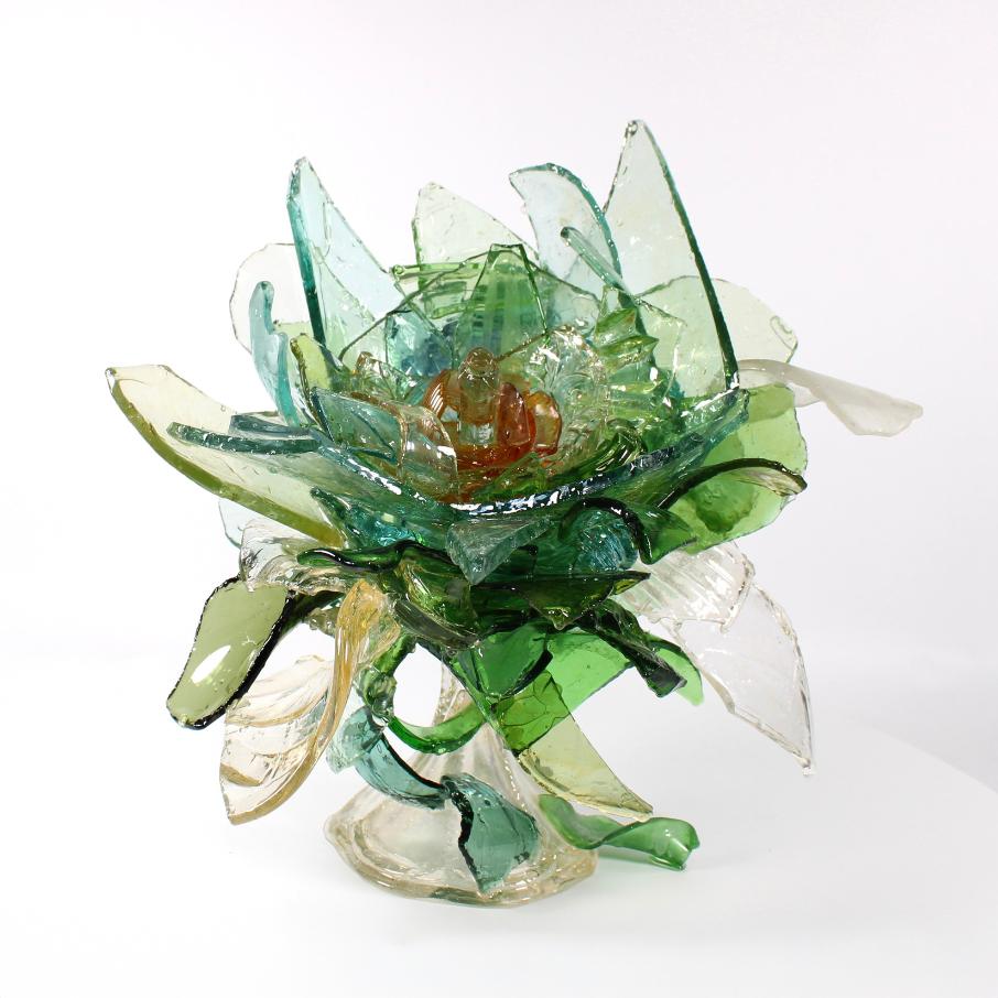 "Bourgeonnement floraison mûrissement" - Sculpture en verre vintage