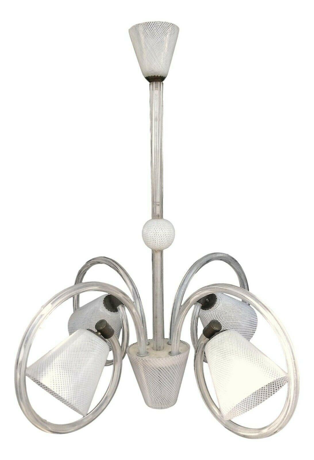 Reticello Glass Chandelier Design Carlo Scarpa for Venini, 1950s 2