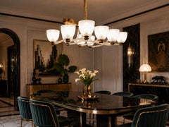 "Reticello" Midcentury Art Deco Murano Glass Italian Chandelier, 1930