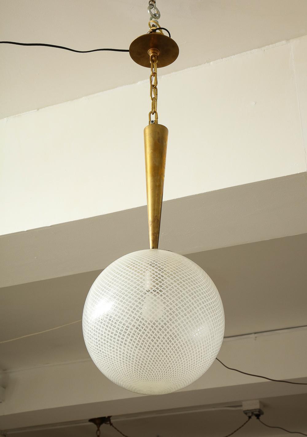 Moderne Lampe à suspension Reticello de Carlo Scarpa pour Venini