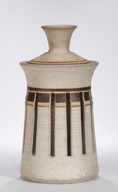 Portavelas reticulado y tapa, American Studio Pottery 1979