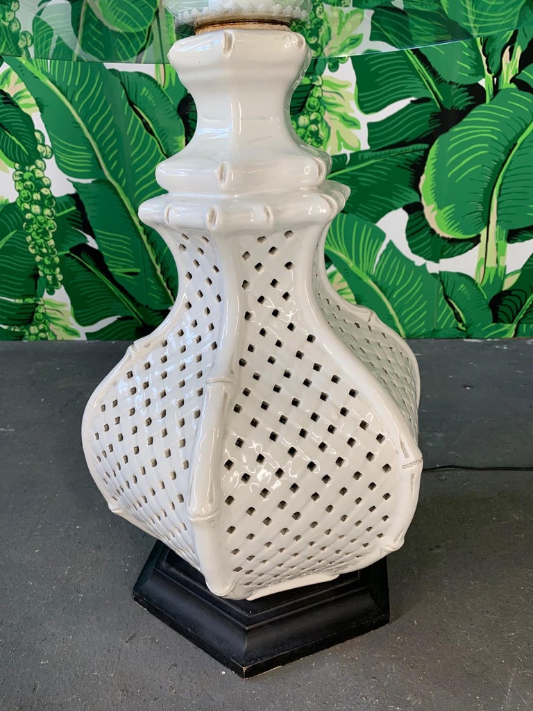 Reticulated Ceramic Floor Lamp Table by Nardini For Sale at 1stDibs