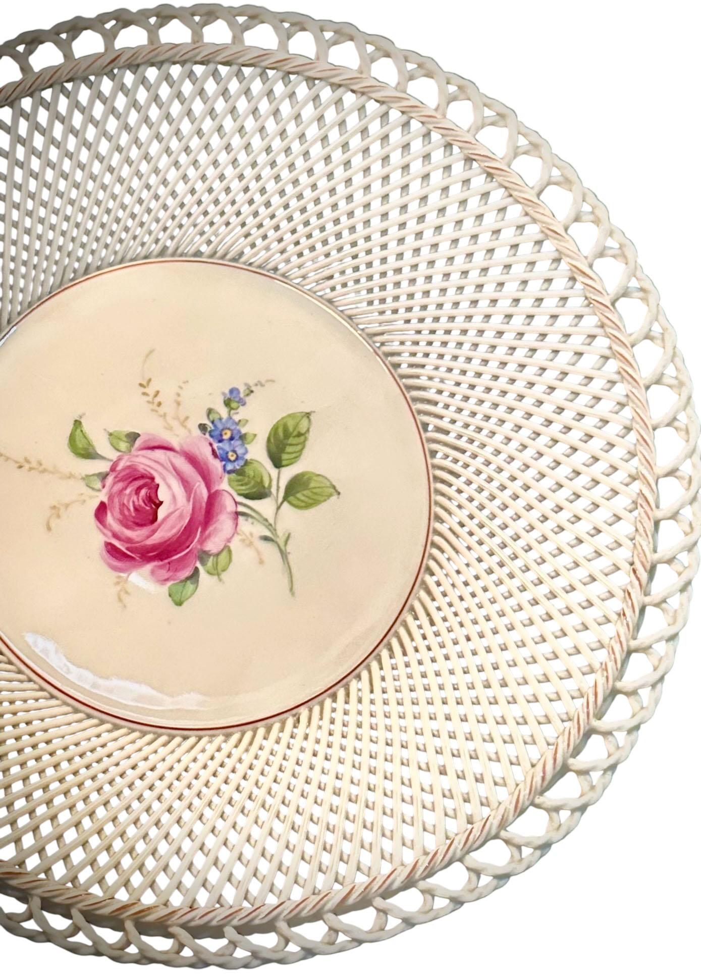 Late 19th Century Reticulated German Porcelain Bowl For Sale