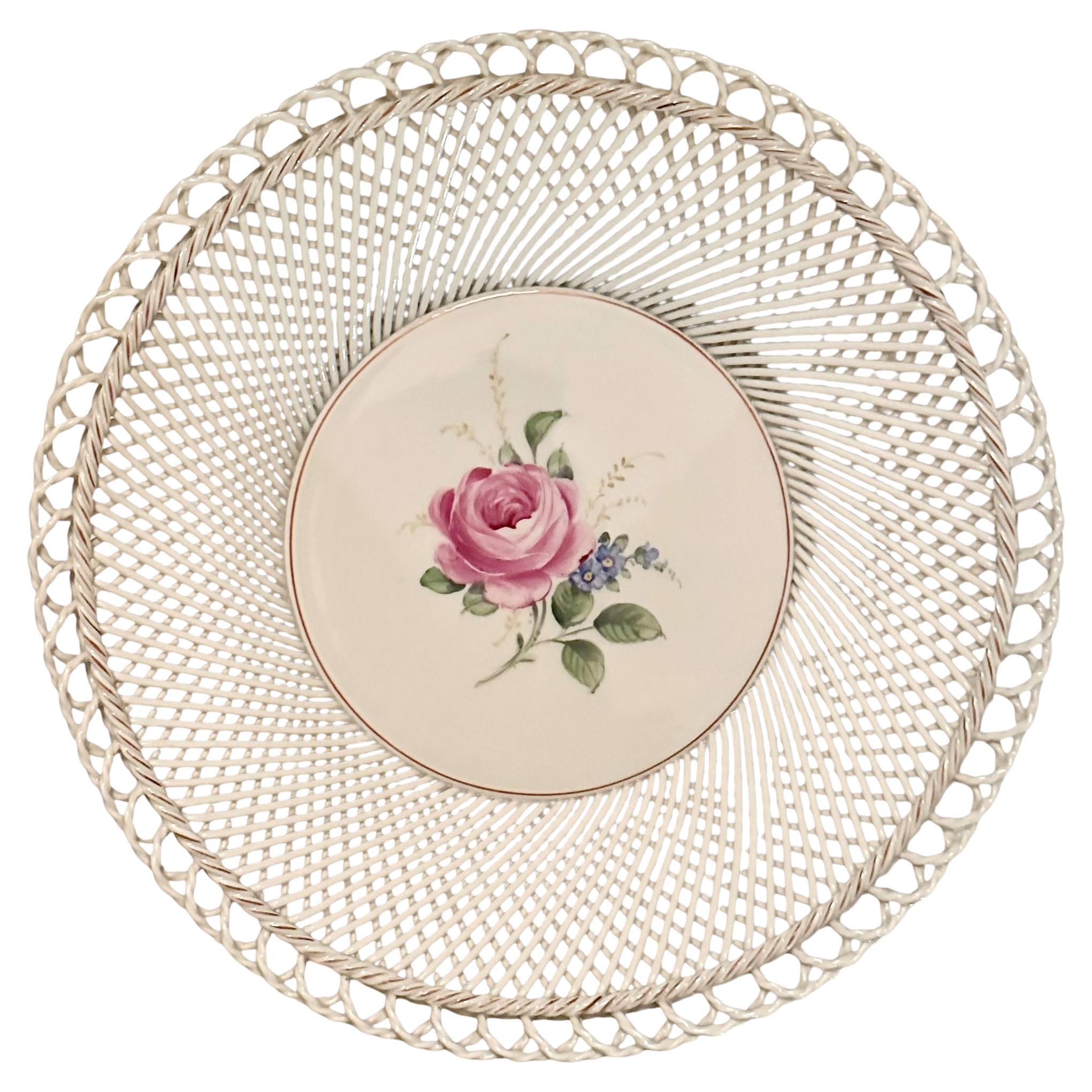 Reticulated German Porcelain Bowl For Sale