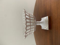 Reticulated Gold Gilt Greek Key Porcelain Basket Compote