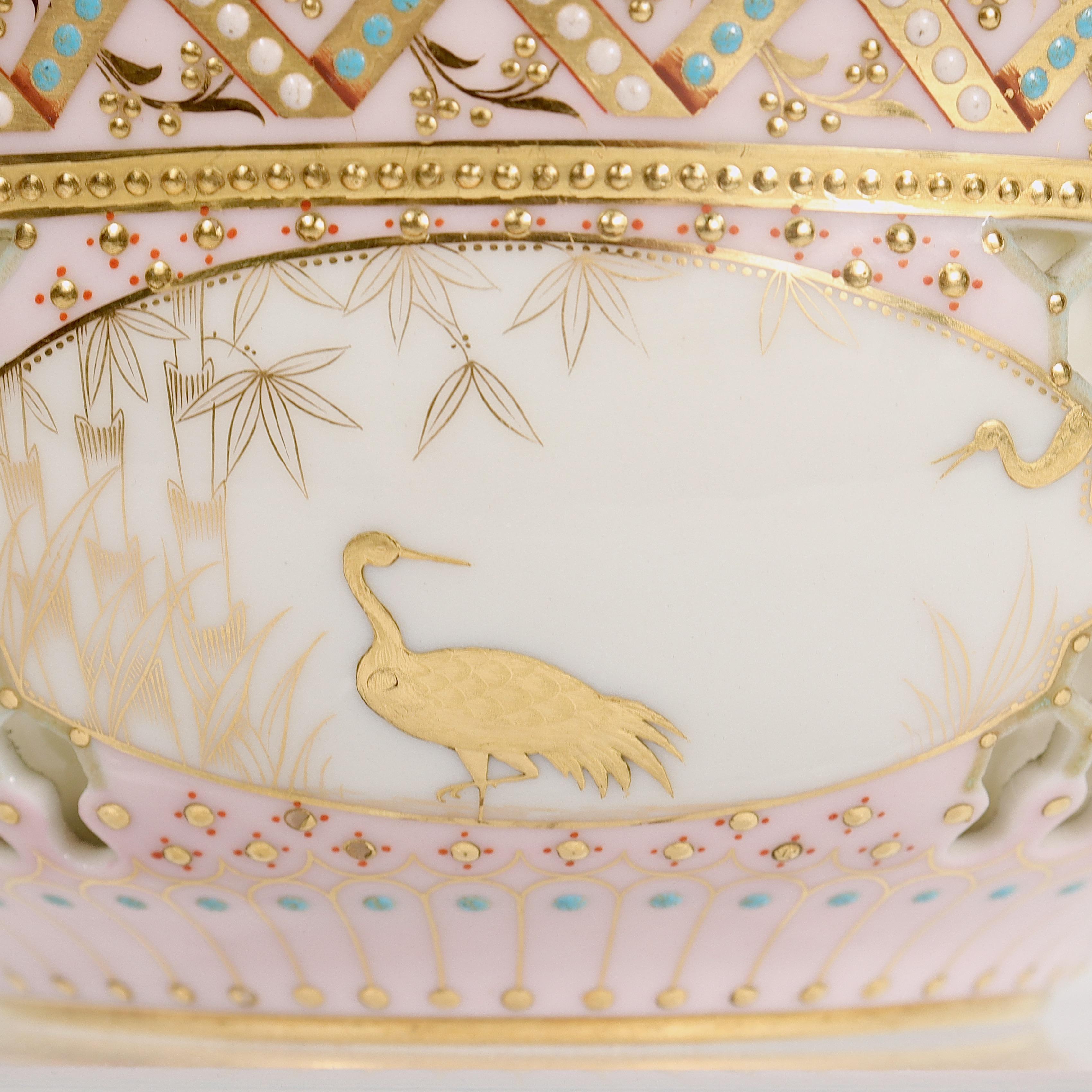 British Reticulated Royal Worcester Porcelain Bowl Attr. to George Owen & Samuel Ranford For Sale